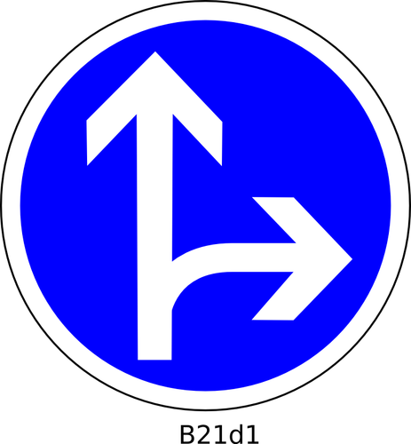 ストレートと右方向道路標識ベクトル画像