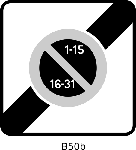 Vector image of  road sign for a parking zone with disc