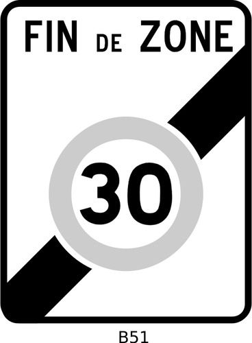 Vectorafbeeldingen van einde van 30mph maximum snelheid verkeersbord