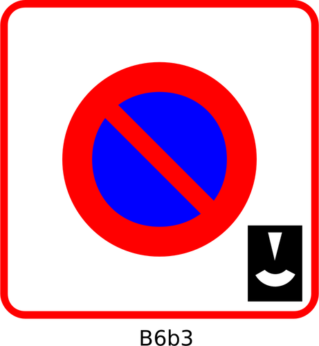 Ilustração em vetor de estacionamento proibido todo sinal de estrada francesa de tempo