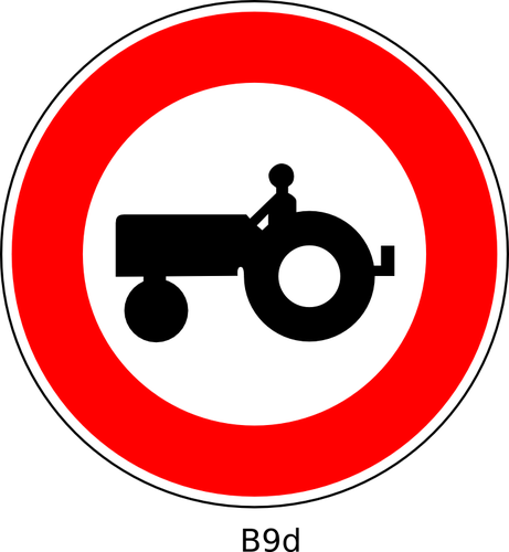 No tractors road sign vector image