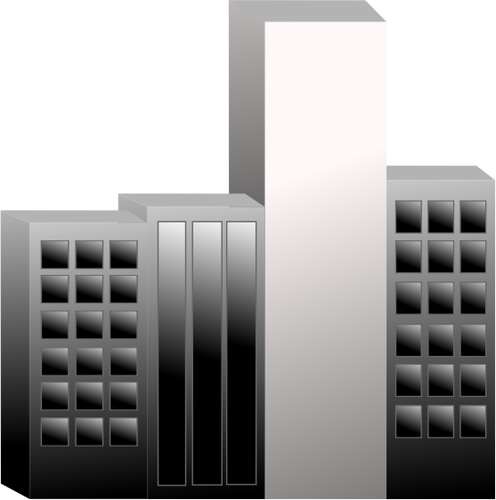 Graphiques vectoriels du groupe de bâtiments avec un plus léger que les autres