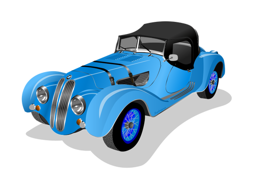 青のベテラン車のベクトル