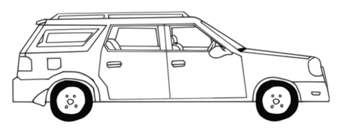 En kombi bil vektor grafik illustration