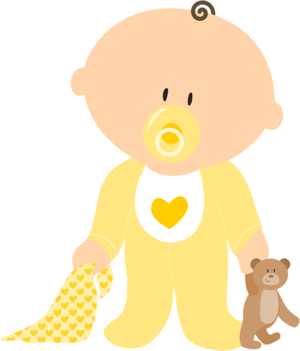 Bayi laki-laki dalam pakaian kuning