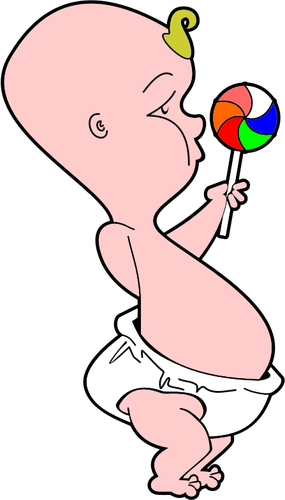 Baby med lollipop