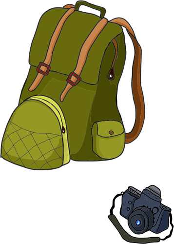 Backpack and camera