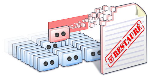 Daten-backup wiederherstellen-Vektor-illustration