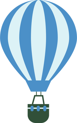 Blue balloon with green basket