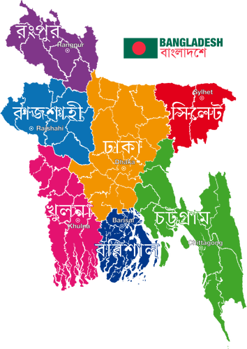 Bangladesh politiska karta