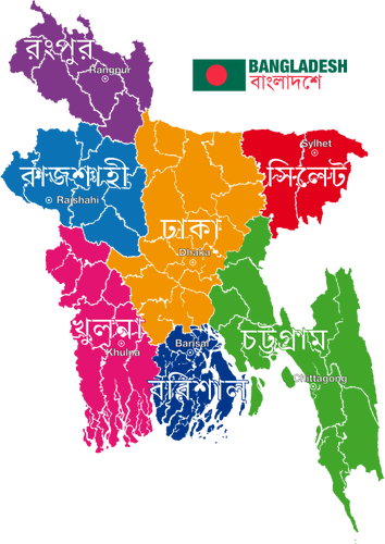 Mapa político de Bangladesh