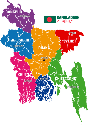 Mappa di Bangladesh