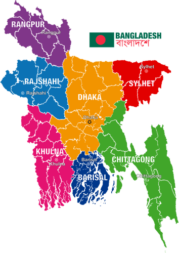 Mapa Bangladeszu