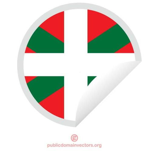 Drapeau basque dans un autocollant de peeling