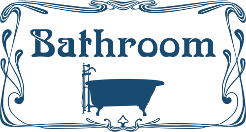 Vektorové grafiky koupelna modré zdobené dveře znamení