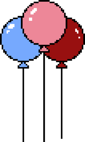 Ballonnen in pixel stijl