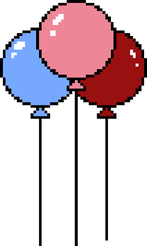 Balon dalam gaya pixel