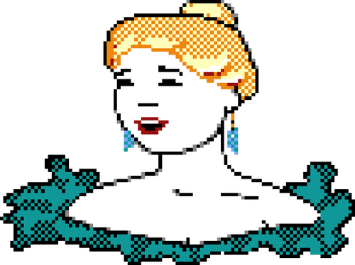 Retro pixel vrouw
