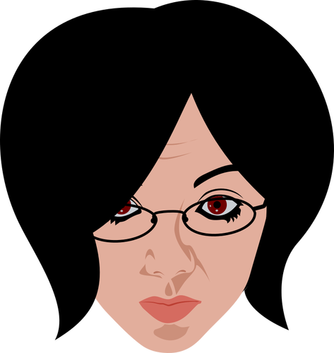 Girl face with glasses