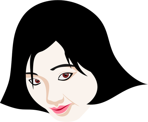 בתמונה וקטורית פנים של אישה יפנית
