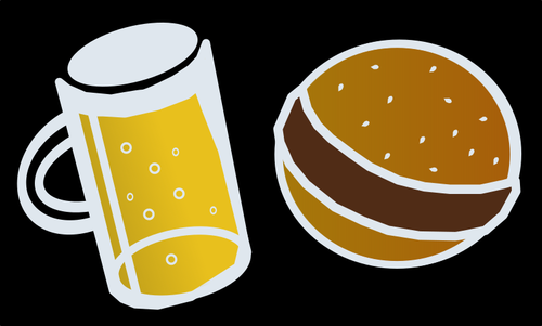 Beer and hamburger