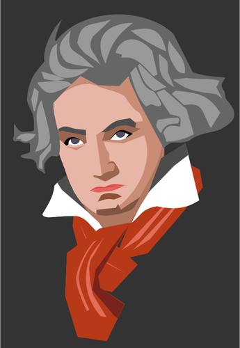 Vektor illustration av porträtt av Beethoven