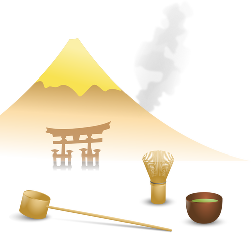 Japońska herbata sceny wektorowej