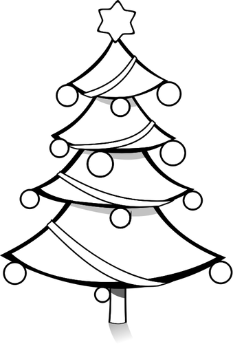 Arbre de Noël avec des boules de Noël vector illustration