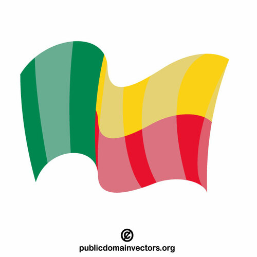 Drapeau national du Bénin agitant