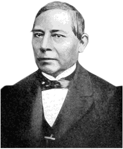 Desenho vetorial de retrato Benito Pablo Juárez García
