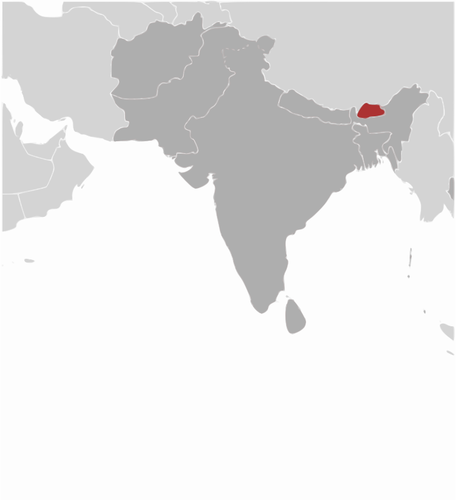Immagine di posizione del Bhutan