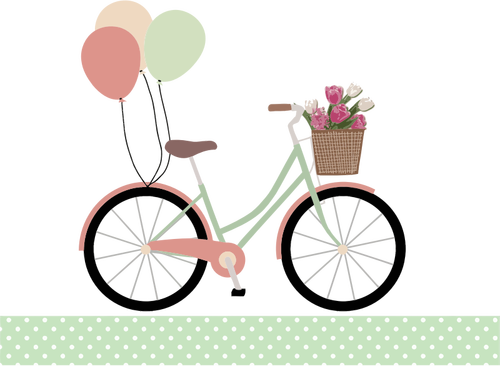 Bicyclette avec graphiques en couleur ballons