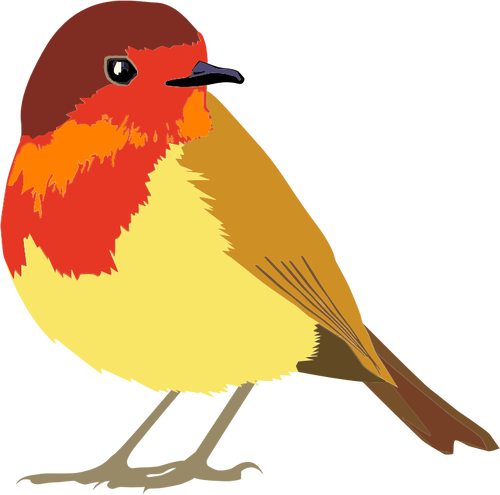 Graphics of red and brown bird