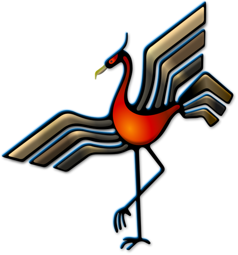 Vogel embleem vector kleurenafbeelding