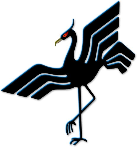 Imagem de vetor de emblema de pássaro preto