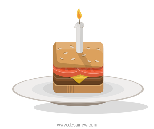 Birthday burger vector clip art