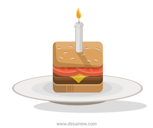 Anniversaire burger vector clipart