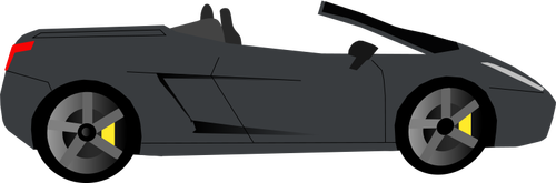 Immagine vettoriale cabrio nero lato vista