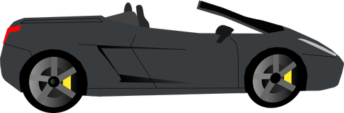 Black cabrio side view vector image