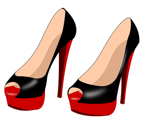 Schwarzen stilettos