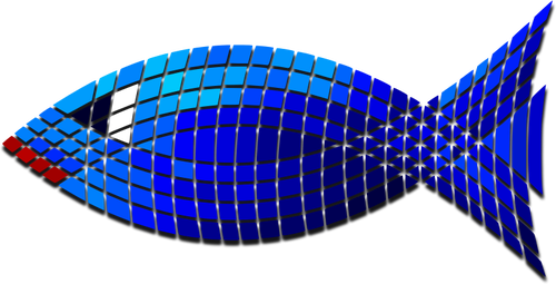 Vektorikuva kaakeloidusta sinisestä kalasta