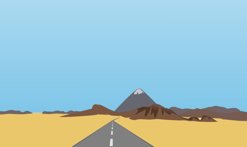 Lange Straße in der Wüste