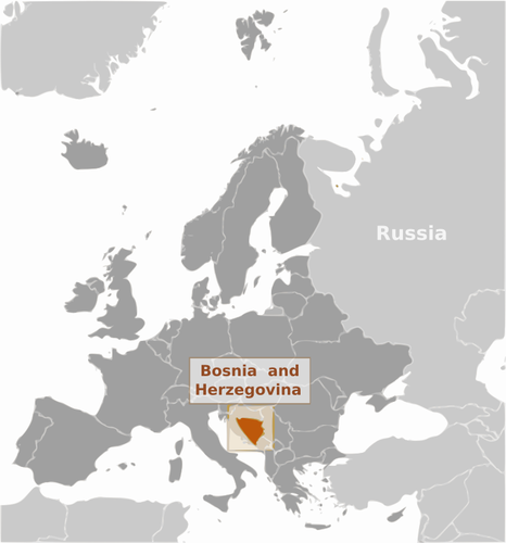Mapa da Bósnia-Herzegovina