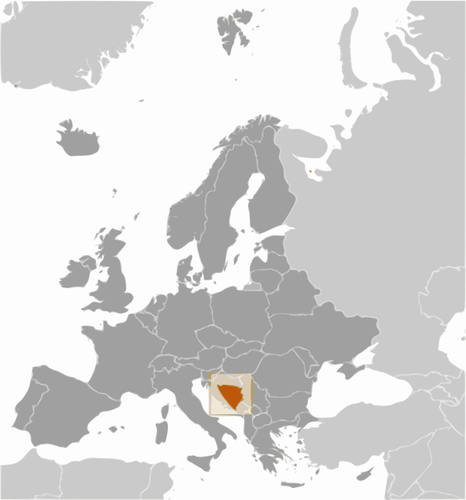 ボスニア ・ ヘルツェゴビナの位置