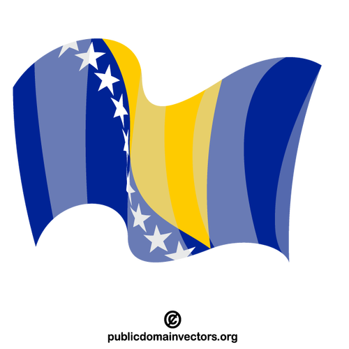Босния и Герцеговина размахивает государственным флагом