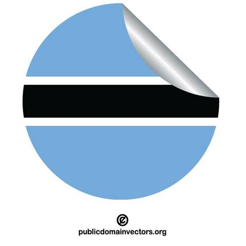 Autocollant rond avec le drapeau du Botswana