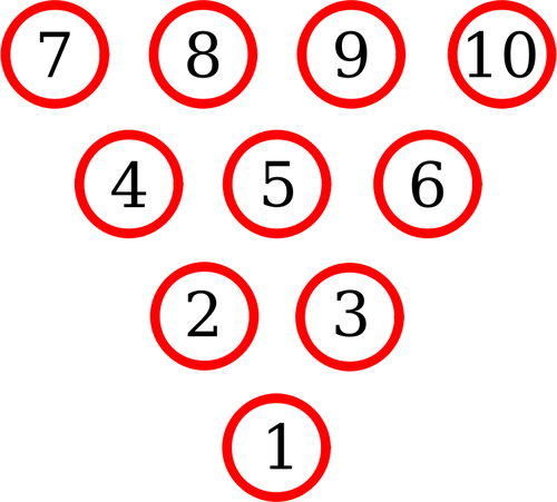 Imagem de vetor de diagrama de pinos de boliche