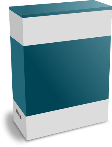 Vector image of dark green software packaging box