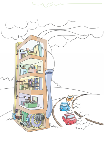 Vectorul miniaturi de energie utiliza într-o clădire