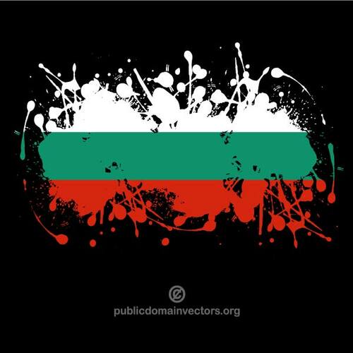 黒い背景にブルガリアの旗を描いた